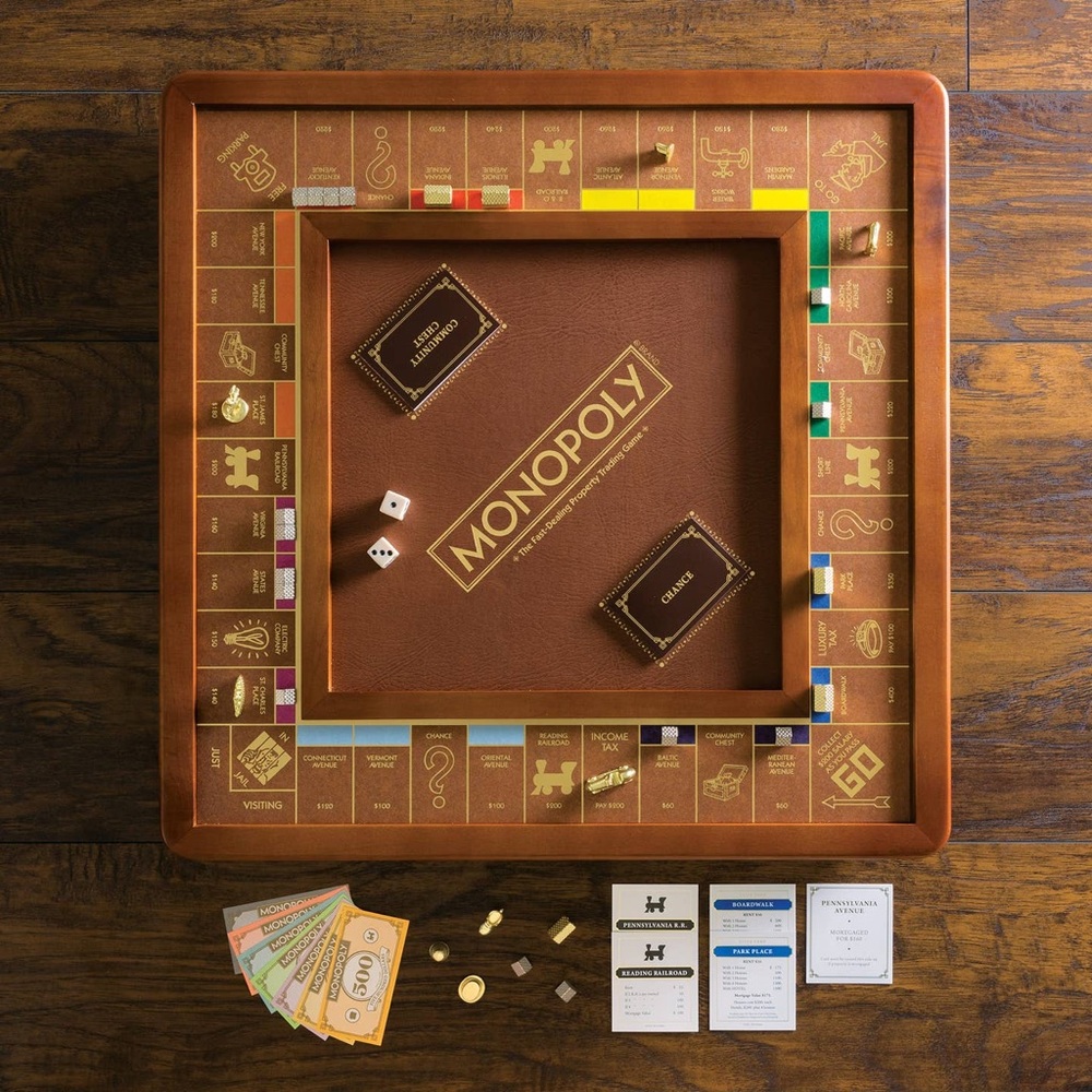 Classic Leather-Style Board Game - Brown